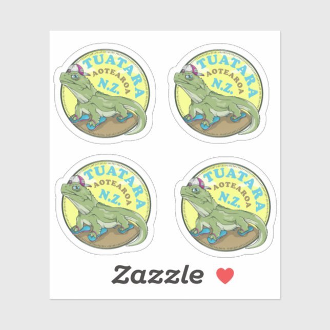 Sticker Tuatara Nouvelle-Zélande Aotearoa (Feuille)