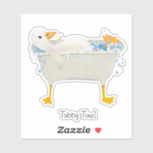 Tubby Time! Duck relaxing in a web footed tub