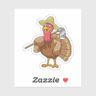 Sticker Turkey as Farmer