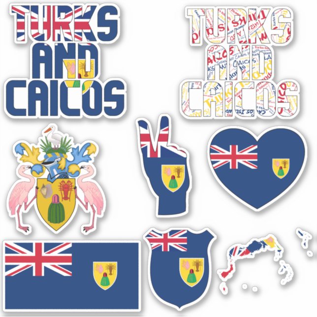 Sticker Turks et Caicos Extraordinaires Formes Symboles na (Devant)