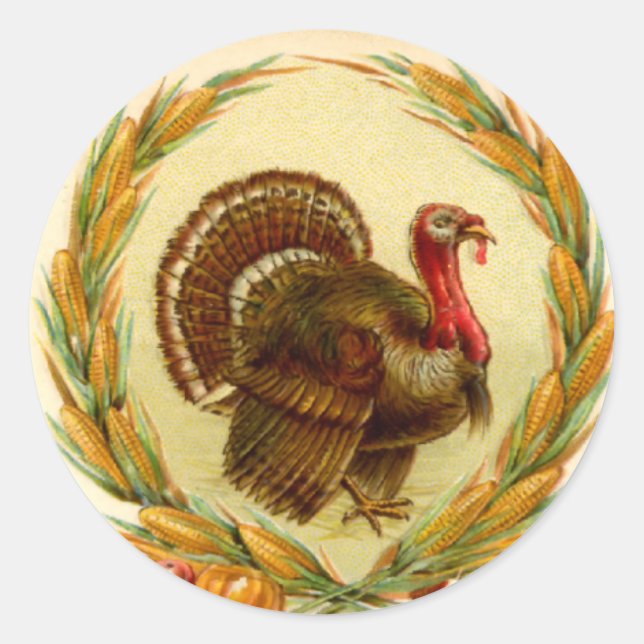Sticker Turquie Thanksgiving vintage (Devant)