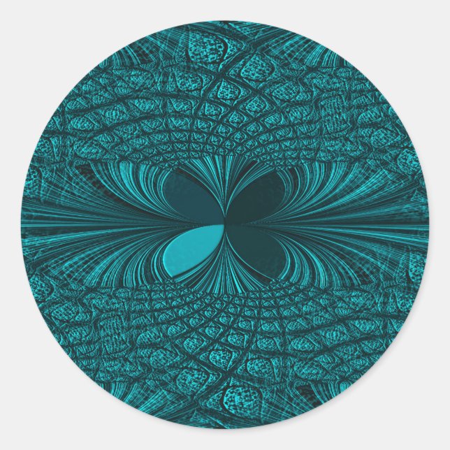 Sticker turquoise décoratif moderne classique rond (Devant)