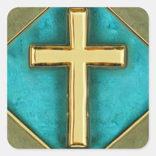 Sticker turquoise et Gold Cross