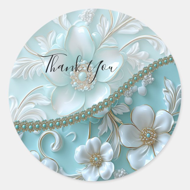 Sticker turquoise Floral (Devant)