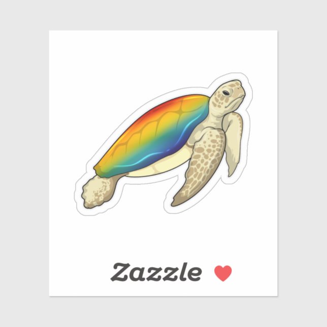 Sticker Turtle Rainbow (Feuille)