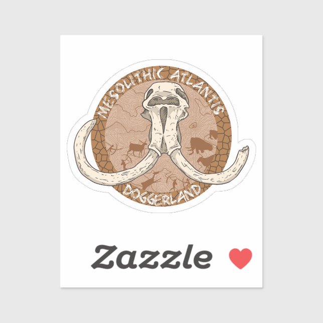Sticker Tusks de Mammoth de Doggerland Atlantis Mesolithiq (Feuille)