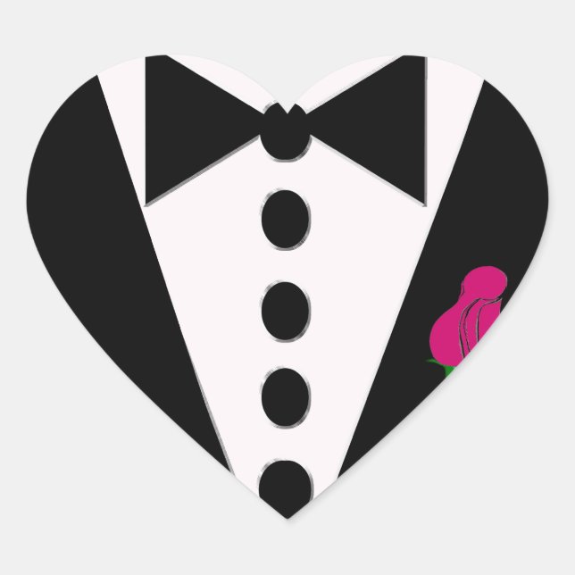 Sticker Tuxedo Vous Choisissez La Couleur Rose (Devant)