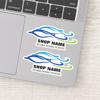 Sticker Twin Dolphins Scuba School
