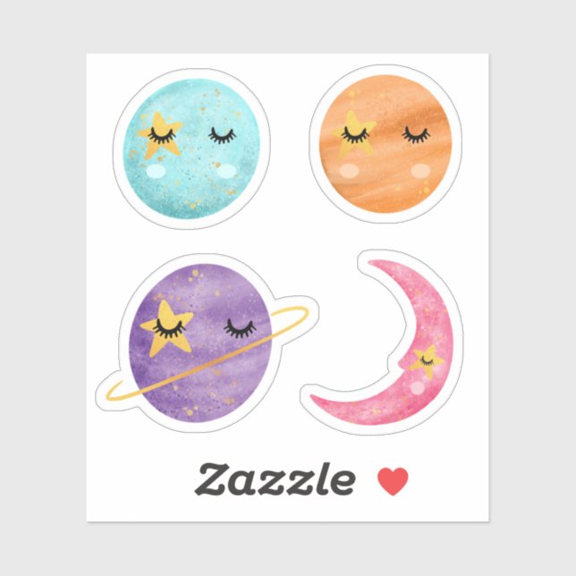 Sticker Twinkle Twinkle Little Stars & planètes Space Thèm (Feuille)