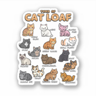 Sticker Types de chat en boule Chaton mignon Chats kawaii