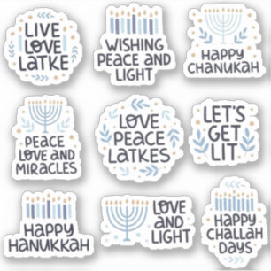 Sticker Typographie drôle de Hanukkah moderne