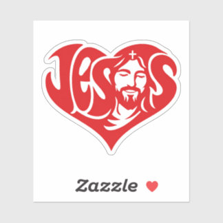 Sticker Typographie du cœur de Jésus
