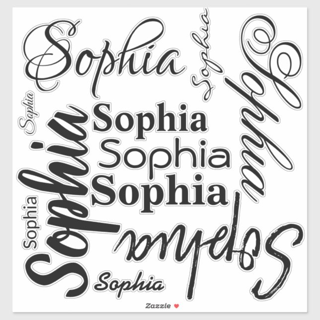 Sticker Typographie du nom (Feuille)
