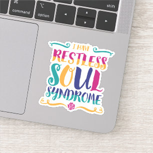 Sticker Typographie du syndrome de l'âme sans repos Hippie