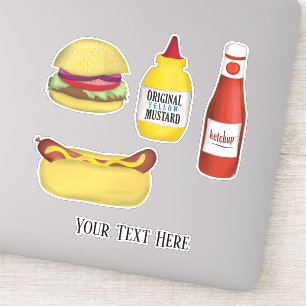 Sticker Typographie élégante Cute Hamburger coloré Cute