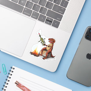 Sticker Tyrannosaurus Rex Cuisine Nourriture Au-Dessus D'U