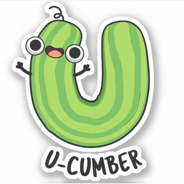 Sticker U-cumber Funny Concomber Pun (Devant)