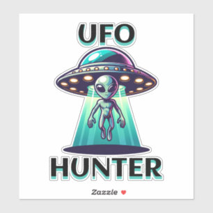 Sticker UFO Hunter   Ai Art avec UFO et Alien