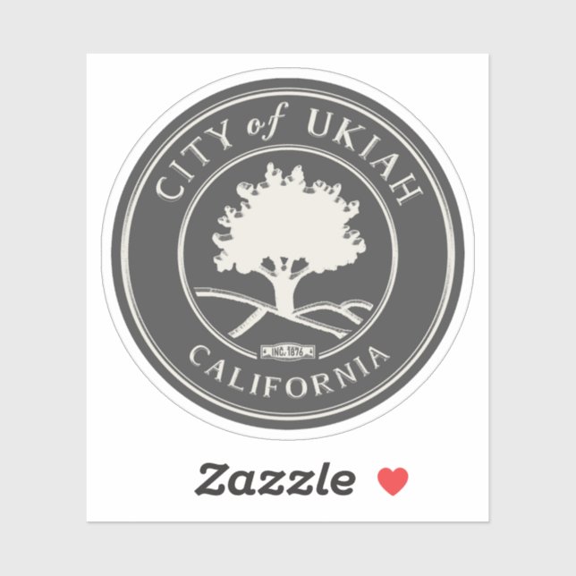 STICKER UKIAH MENDOCINO CALIFORNIE (Feuille)