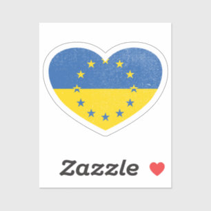 Sticker Ukraine Ukraine Europe European Heart Love Drapeau