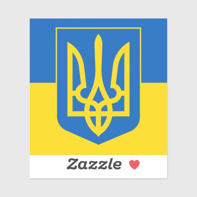 Sticker Ukrainian Coat of Arms. Trident. Truzyb.  (Feuille)