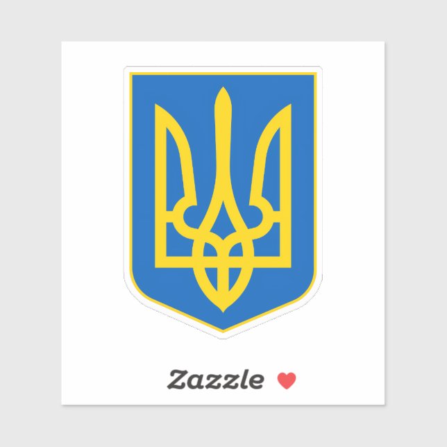 Sticker Ukrainian Coat of Arms. Truzyb. I support Ukraine. (Feuille)
