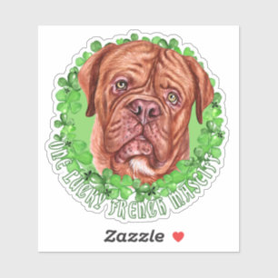 Sticker Un Chanceux Français Mastiff Funny Saint Patrick C
