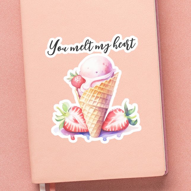 Sticker Un cône de crème glacée vous faites fondre mon coe (Créateur téléchargé)