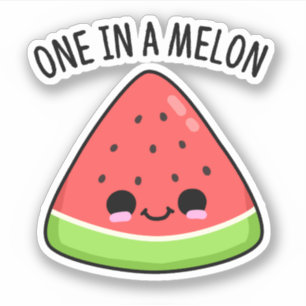 Sticker Un Dans Un Melon Amusant Pun De Pastèque