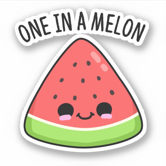 Sticker Un Dans Un Melon Amusant Pun De Pastèque (Devant)