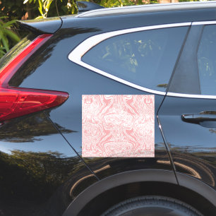 Sticker un design abstrait rose et blanc sur un fond blanc
