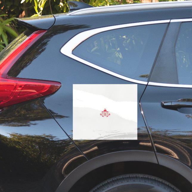 Sticker un design de fleur rouge sur un arrière - plan bla (Coté voiture)