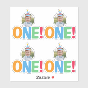 Sticker Un dessus de gâteau d'anniversaire avec une photo