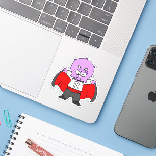 Sticker Un Dinosaure De Ceratops Habillé Comme Comte Dracu