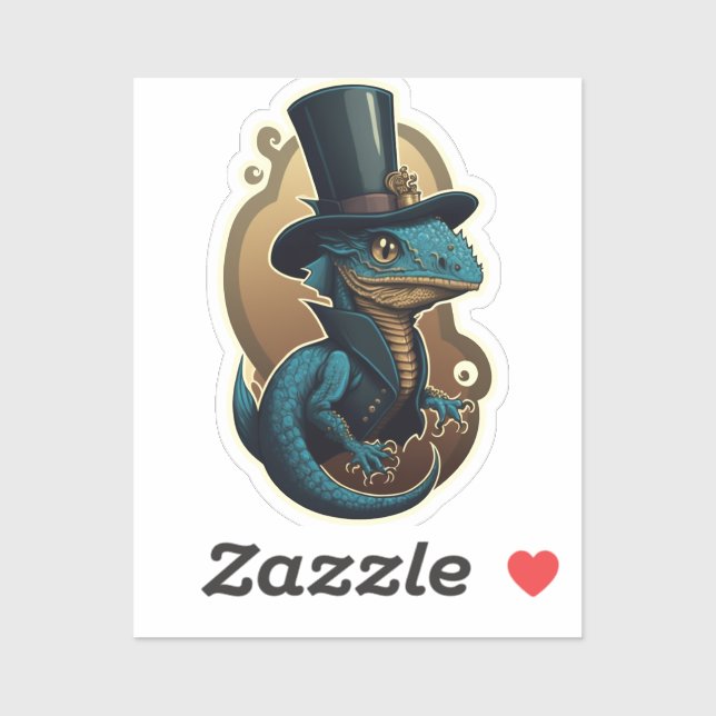 Sticker Un dragon gentilhomme dans un chapeau (Feuille)
