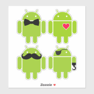 Sticker Un ensemble de 4 robots Android