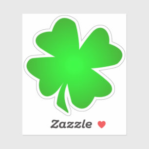 Sticker Un heureux Shamrock irlandais vert, 4 feuilles de 