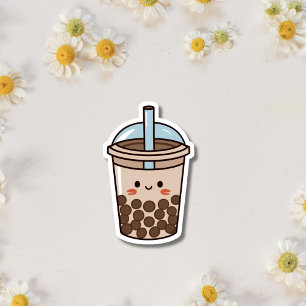 Sticker Un joli thé brun kawaii boba