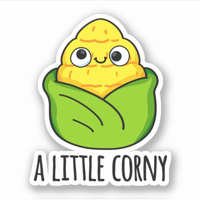 Sticker Un Petit Coin Marron Drôle Bébé Pun De Maïs (Devant)