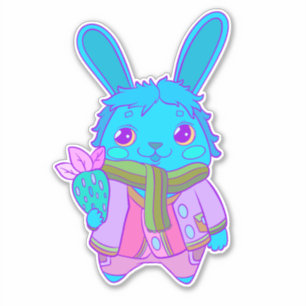 Sticker Un petit lapin heureux