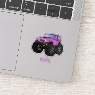 Sticker Un Pink Monster Cartoon