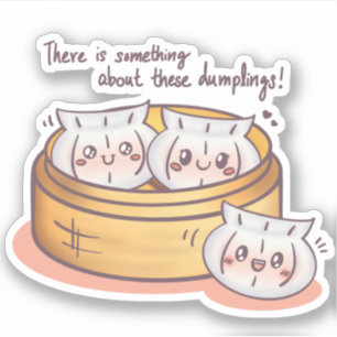 Sticker Une commande savoureuse de crevettes Dumplings!