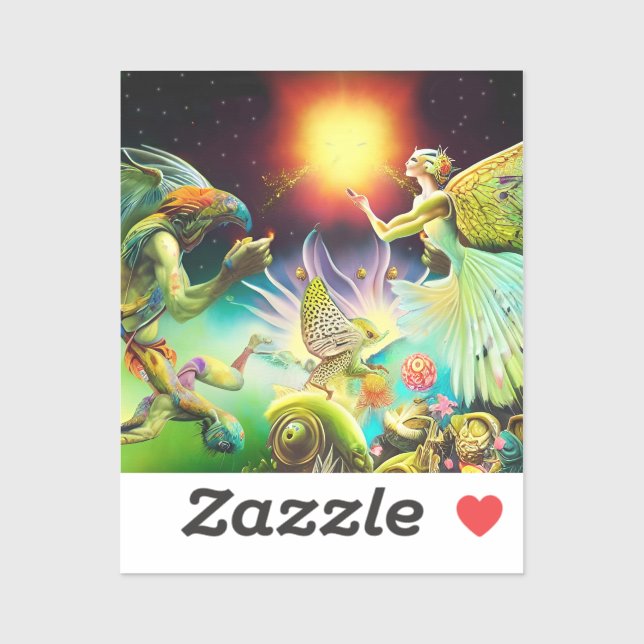 Sticker Une époque de peinture à l'huile repensée (Feuille)