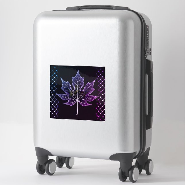 Sticker Une feuille d'arbre Design élégant bord treillis 1 (Sur valise)