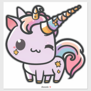 Sticker Une mignonne licorne kawaii