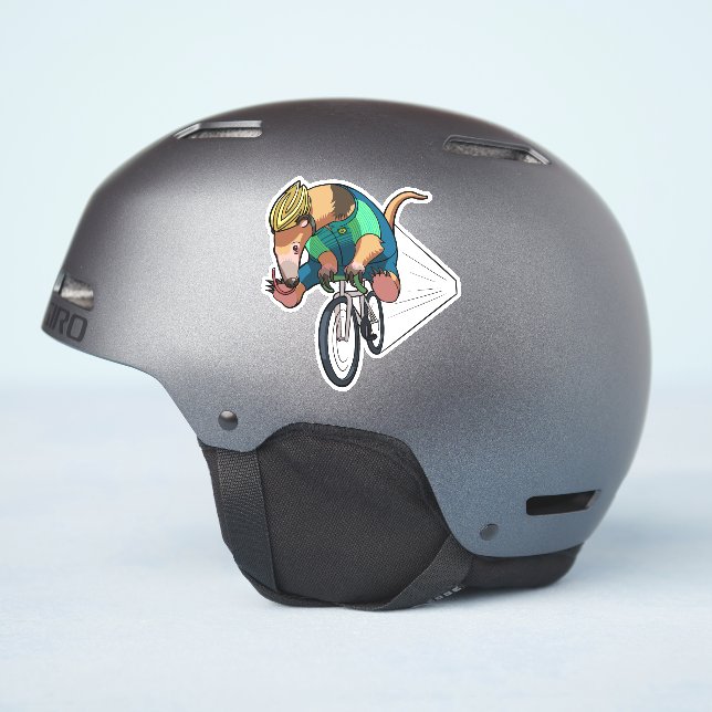 Sticker Une Planteuse D'Arbre Brésilienne À Vélo Caricatur (Côté casque)