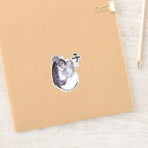 Sticker Une souris avec une peinture à l'encre sumie de no