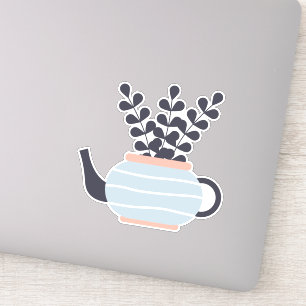 Sticker Une théière moderne simple au pastel plante