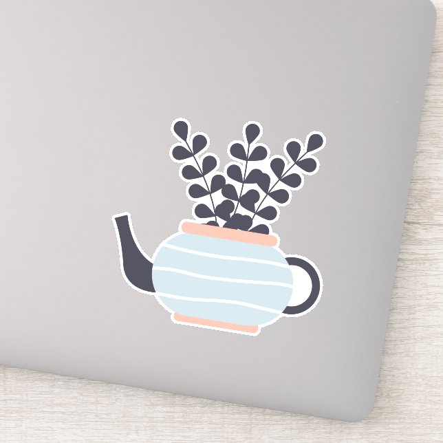 Sticker Une théière moderne simple au pastel plante
