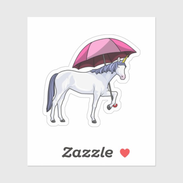 Sticker Unicorn avec Umbrella (Feuille)